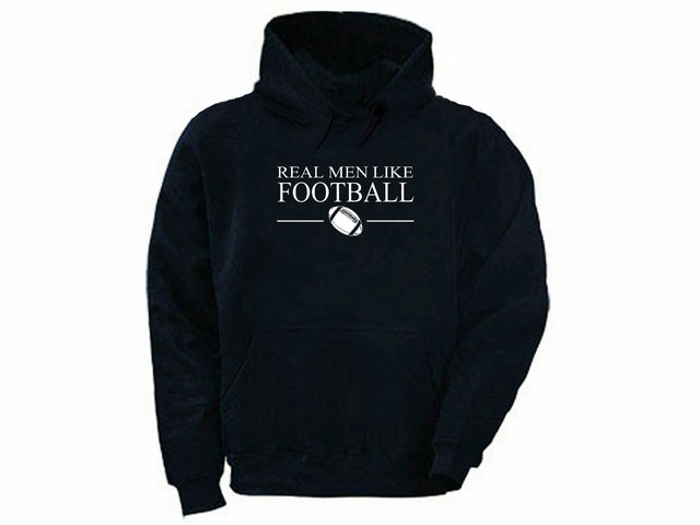 Real men like football funny silk printed hoodie